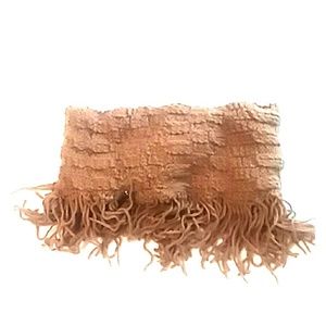 Brown fringe scarf